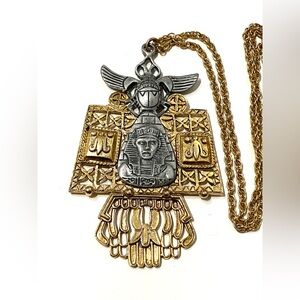 ART Arthur Pepper Egyptian Revival Large Hieroglyphics Necklace